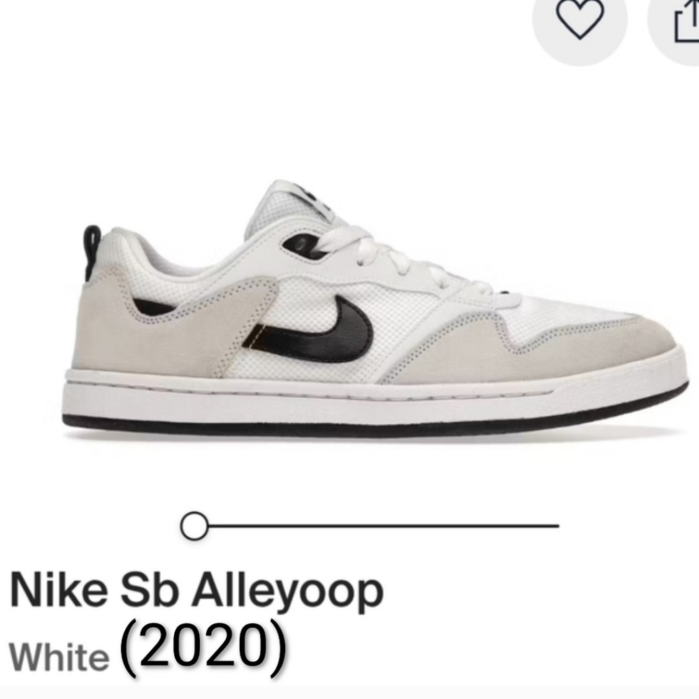 Nike SB Alleyoop Dunks White and Black Sneakers Mens 9 Womens 10.5 EUC